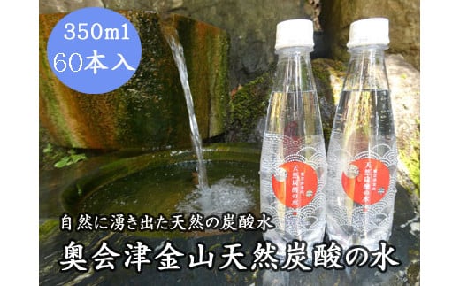 奥会津金山天然炭酸の水(350mlペットボトル)60本