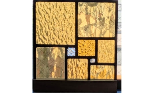 ステンドグラスのセミオーダーパネル(四角・イエロー)【1680267】