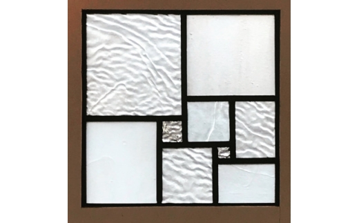 ステンドグラスのセミオーダーパネル(四角・ホワイト)【1680272】