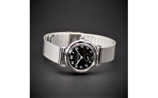 ＜腕時計 ｸｵｰﾂ式＞THE SPQR LQ　文字盤ブラック【バンド】ステンレスメッシュ【腕時計 時計 ブランド SPQR スポール メンズ レディース 男女兼用 ギフト プレゼント 贈り物 ブラック 黒 バンド3種 ステンレスメッシュ レザー キャメル バーガンディ】