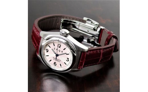 ＜腕時計 機械式＞SPQR Ubud-M（クロコダイルバンド）【文字盤】アイボリー【バンド】ディープネイビー【腕時計 時計 ブランド SPQR スポール レディース ギフト プレゼント 贈り物 アイボリー ピンクゴールド クロコダイル ワインレッド ディープネイビー】
