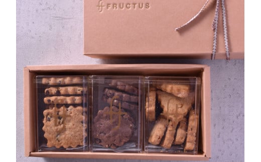 FRUCTUS 3GIFT BOX【3種】24枚入り【スイーツ 洋菓子 焼き菓子 クッキー サブレ セット 人気 詰合せ ギフト プレゼント 贈り物 おすそ分け 】