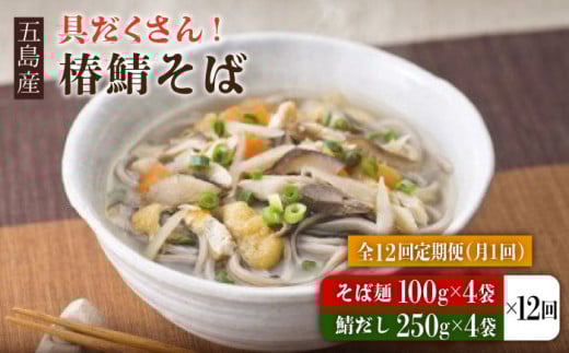 【全12回定期便】 椿鯖そば （具だくさん 手打ちそば） 4人前 五島市/大河内商店  [PAQ018]