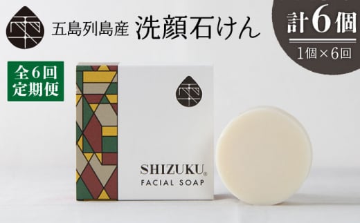 【6回定期便】雫 洗顔石けん100g 五島市/椿乃[PAM036]椿オイル フェイスウォッシュ 洗顔料 石鹸 顔 保湿
