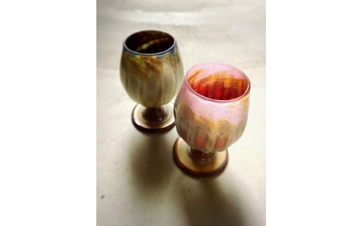 Ceramica Stripes Tulip セラミカストライプチューリップ（ハレの日のペアグラス）＜カラー：青＆ピンク＞