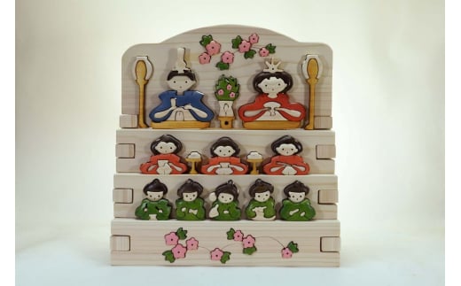 木工パズル おひなさま三段飾り(五人囃子)