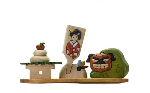 木工パズル　お正月３点セット