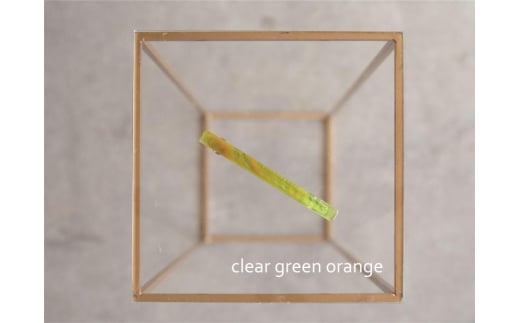 アクリル製ロングバレッタ clear green orange(クリアグリーンオレンジ) eME long baretta 髪留め ヘアクリップ ヘアアクセサリー