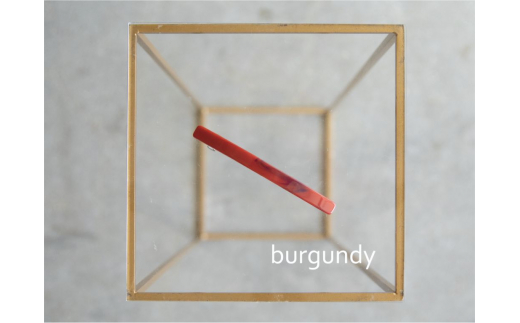 アクリル製ロングバレッタ burgundy(バーガンディ) eME long baretta 髪留め ヘアクリップ ヘアアクセサリー