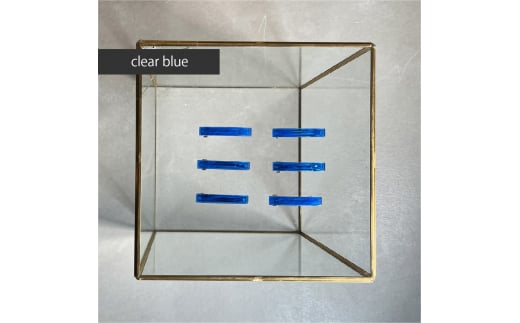 アクリル製ショートバレッタ clear blue(クリアブルー) eME barretta 2 short 髪留め ヘアクリップ ヘアアクセサリー