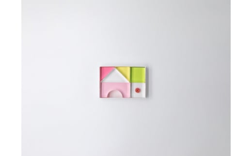 お花を閉じ込めたアクリル積み木 6ピース ピンク HIKARINOTOY インテリア 知育 玩具 プレゼント お祝い