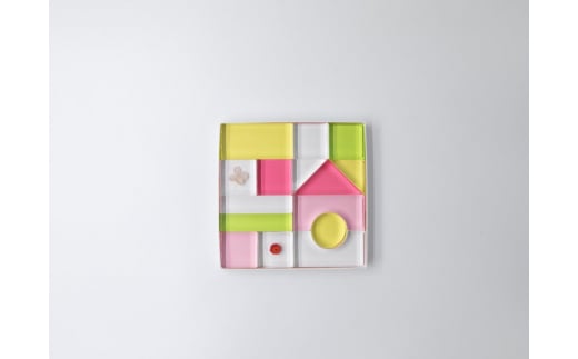 お花を閉じ込めたアクリル積み木 15ピース ピンク HIKARINOTOY インテリア 知育 玩具 プレゼント お祝い