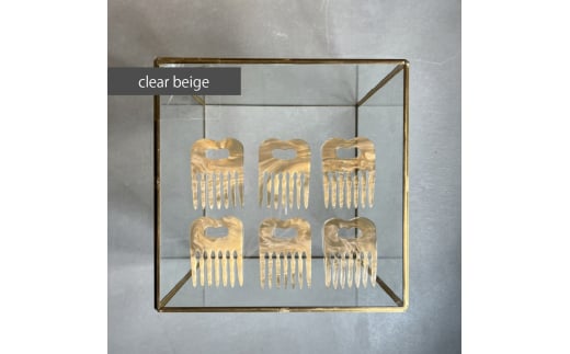 アクリル製 ヘアコーム clear beige(クリアベージュ) ヘアアクセサリー eME tayu
