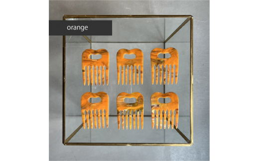 アクリル製 ヘアコーム orange(オレンジ) ヘアアクセサリー eME tayu