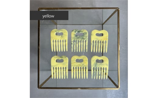 アクリル製 ヘアコーム yellow(イエロー) ヘアアクセサリー eME tayu