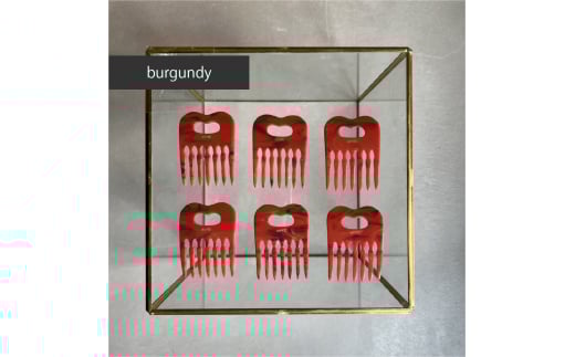 アクリル製 ヘアコーム burgundy(バーガンディ) ヘアアクセサリー eME tayu