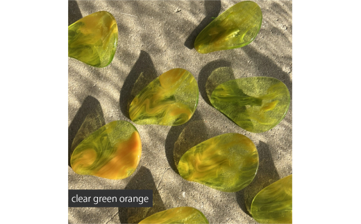 アクリル製 ヘアクリップ ヘアアクセサリー clear green orange(クリアグリーンオレンジ) eME peta