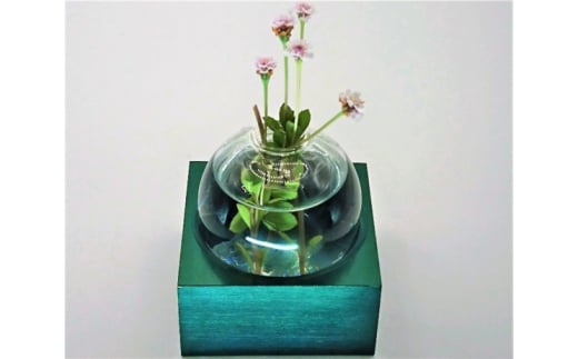 アルミ一輪挿し（一連）グリーン　おしゃれ　お花　フラワーベース　花瓶　シンプル　４色展開