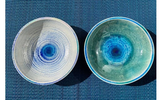 ガラス彩陶器　プレート（小）2客セット｜沖縄　那覇市　雑貨 日用品 食器 グラス 小皿 プレート ガラス 陶器 2客セット 人気