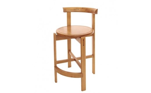 085-003　ラウンドハイチェアー　板座（１脚）