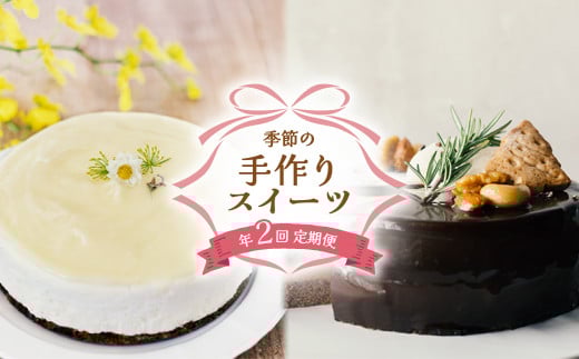 ケーキ 定期便 年2回 リッチショコラムース 柚子レアチーズケーキ 無添加 手作り こだわり プレゼント ギフト