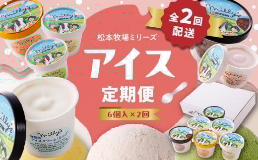 松本牧場アイス定期便（6個入り×2回） ～本格ジェラート＆シャーベット～