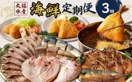 丸福水産・海鮮定期便(3回)/ 干物 ひもの フライ 個包装 小分け 魚 詰合せ 詰め合わせ 乾物 塩干し みりん干し 海鮮 魚介 食べ比べ 国産 冷凍 佐賀県 玄海町 送料無料