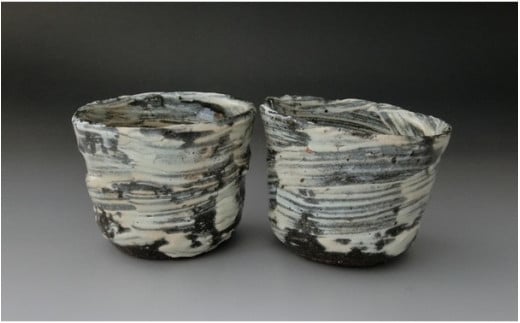 【唐津焼】中川自然坊窯 刷毛目唐津 蕎麦猪口 2客セット