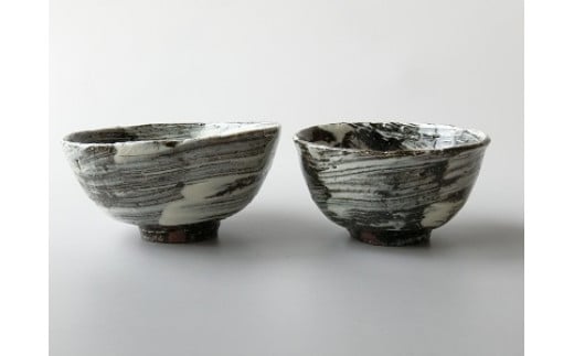 【唐津焼】中川自然坊窯 刷毛目唐津 ご飯茶碗(夫婦碗)ペアセット