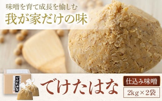 AS-130 育てる麦味噌 「でけたはな」 計4kg(2kg×2)