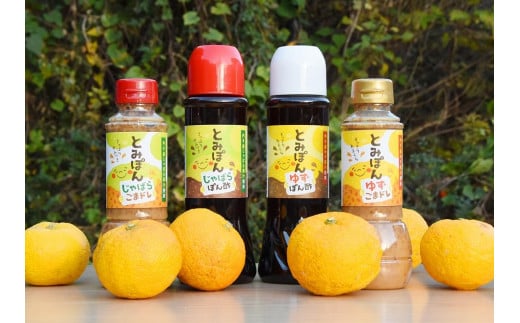 とみぽん ゆずとじゃばら香るぽん酢＆ごまドレ4本セット