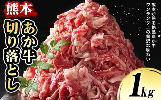 熊本 あか牛切り落とし 1kg オオツカ株式会社《90日以内に出荷予定(土日祝除く)》熊本県 津奈木町 あか牛 牛肉 牛 切り落とし 冷凍 送料無料