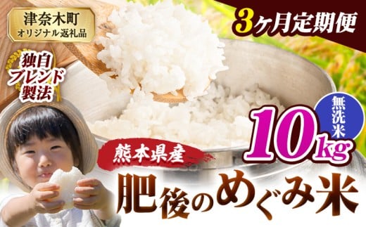 【3ヶ月定期便】無洗米 熊本県産 ブレンド米 肥後のめぐみ米 10kg 熊本県産 ふるさと納税 精米 米 こめ ふるさとのうぜい コメ お米 おこめ《11月から出荷開始》