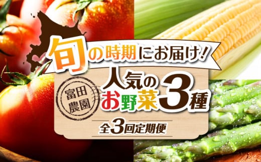 【全3回定期便】【2026年発送】  旬のお野菜 定期便 《喜茂別町》【富田農園/スプレス】 野菜 季節の野菜 春野菜 夏野菜 秋野菜 アスパラ トマト コーン トウモロコシ 北海道 産地直送 [AJAJ001] 54000 54000円