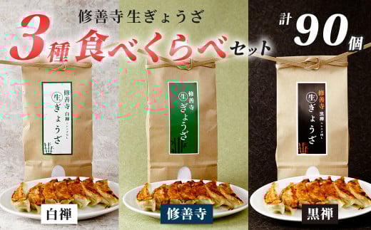 修善寺生ぎょうざ３種食べくらべセット（冷凍）90個入 | 修善寺 餃子 ぎょうざ ご当地 手作り 生ぎょうざ 国産 素材 お取り寄せ 家族向け グルメ 簡単 冷凍 おかず おつまみ 晩酌 おすすめ モチモチ ヘルシー 健康 静岡 伊豆 | 015-010
