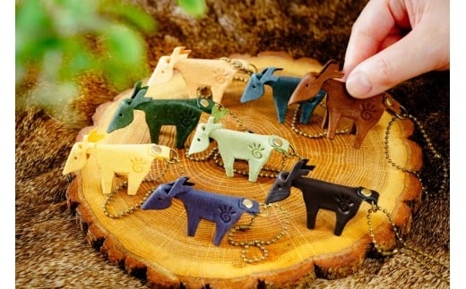 kosikaチャーム　伊豆市産 鹿革 全8色｜/レザーキーホルダー ハンドメイド 国産