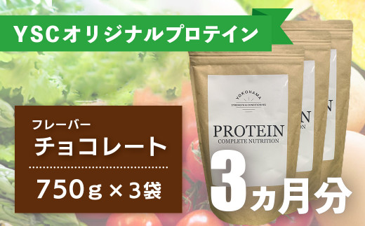 YOKOHAMA STRENGTH & CONDITIONING PROTEIN COMPLETE NUTRITION　3ヶ月分 ホエイプロテインパウダー チョコレート風味 ドリンク メンテナンス ホエイ 健康 体 維持 057-001
