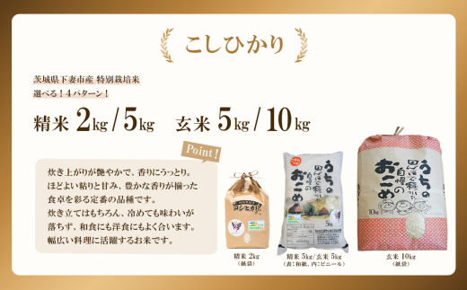 【 12月出荷 】令和7年産 新米 茨城県産 特別栽培米・こしひかり 精米 2kg （ 紙袋 ）