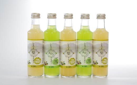 しもつまクラフトサイダー ( 梨 ・ メロン )【 5本入り 】【 果汁 フルーツ 果物 飲料 ドリンク 炭酸 200ml プレゼント お中元 お歳暮 】
