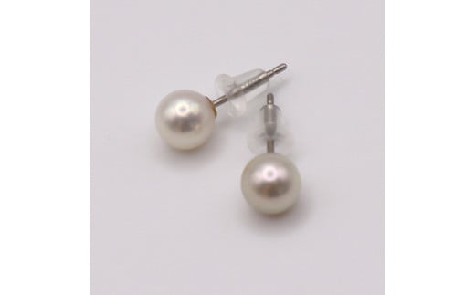 1687　Pt900 あこや本真珠6.0㎜upスタッドピアス　K18　アレルギー対応チタンピアス　SVイヤリング　変更可