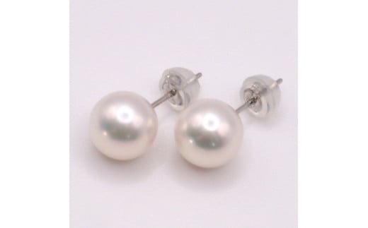 1733　【 真珠科学研究所花珠鑑別書付】Pt900　あこや本真珠8.0㎜up　ピアス　K18・ アレルギー対応に変更可能