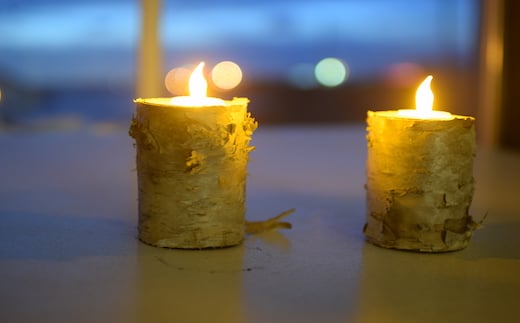 A-31003  【北海道根室産】白樺丸太キャンドルホルダー