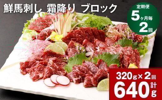 【5ヶ月毎2回定期便】鮮馬刺し 霜降り ブロック