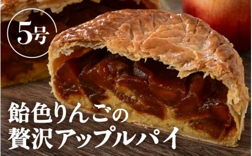 【数量限定】飴色りんごの贅沢アップルパイ 5号ホール：直径15cm (4〜5人前) 850g 【アップルパイ りんご ケーキ 焼き菓子 スイーツ デザート 果物 フルーツケーキ 洋菓子 贈答 ギフト】 [A-5210]
