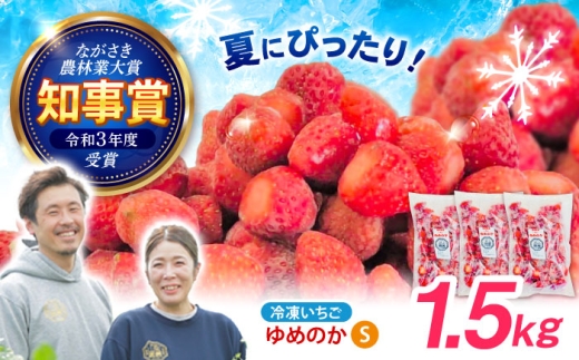 【完熟の恵み、ぎゅっと冷凍！】冷凍いちご「ゆめのか」 Sサイズ 1.5kg(500g×3) / いちご イチゴ 苺 冷凍 冷凍いちご 冷凍フルーツ イチゴジャム / 諫早市 / むらたサービス [AHFA002]