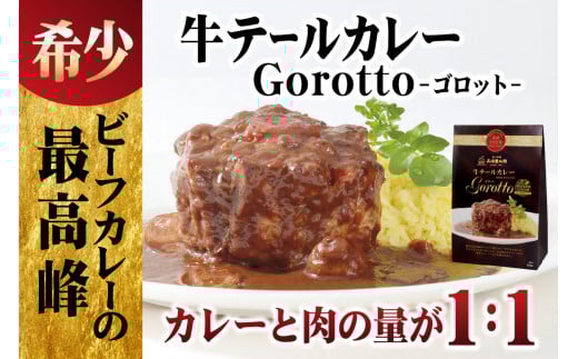 E229p [2024北野エースカレー大賞受賞][驚きの肉量]牛テールカレー ゴロット 3個セット [豊味館]感動のやわらかさ Gorotto 長崎 佐世保 九州 レトルトカレー ビーフカレー