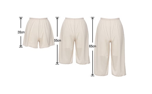 G285p これは便利!丈違いペチキュロット3点(LLサイズ)