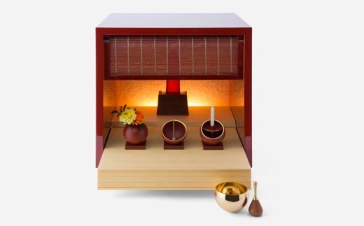 小型 仏壇 モダン 仏壇 1基 彦根 仏壇 モダン モダン仏壇 現代 現代仏壇 リビング リビング仏壇 カジュアル カジュアル仏壇 自由壇 (フリーダン) 赤備え 朱塗り 彦根藩主 井伊 伝統 技工 滋賀 彦根