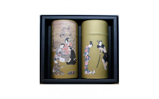 日本茶 彦根屏風 2本入りセット 計300g 150g × 2缶 煎茶 玉露 300g 銘茶 緑茶 お茶 缶 ギフト お土産 贈答 贈り物 プレゼント お茶屋 滋賀 彦根