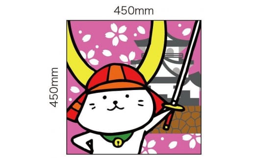 ひこにゃん スクエアフロアマット［春：桜の模様］